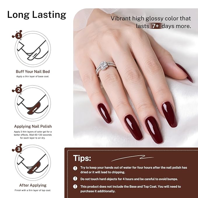 OpenLive 16.5ml Brown Nail Polish Large Volume Quick Drying Nail Polish, Fast Drying and Long Lasting Color Nail Art DIY Home Manicure Gift for Women
