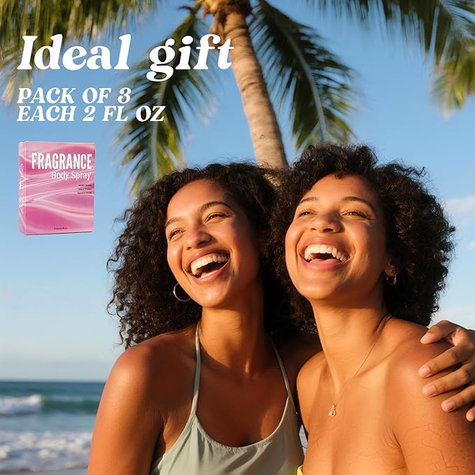 Azulfra Body & Hair Spray for Women, Travel Size Body Mist, Fragrance Gift Set, 3 Pack, Each 2 Fl.oz