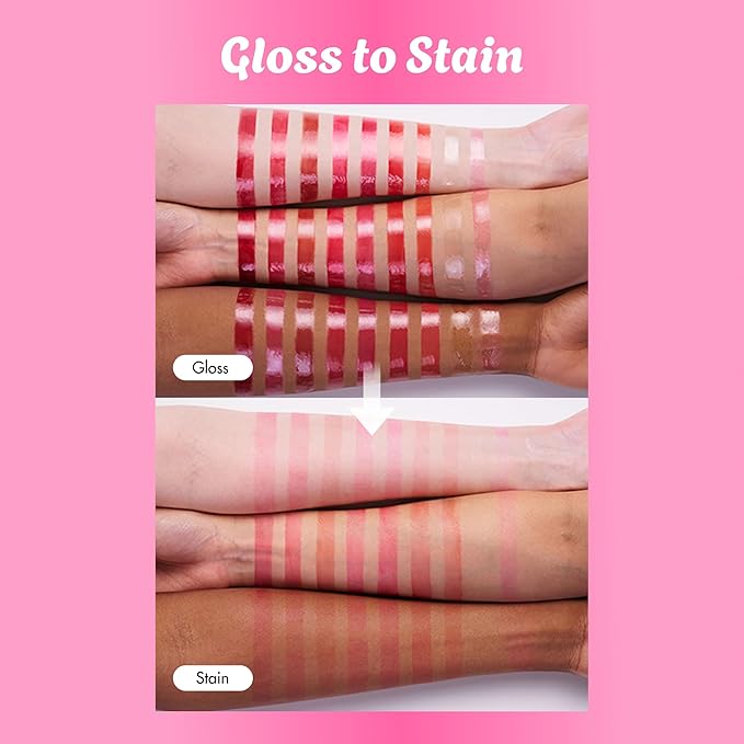 COLORGRAM FRUITY GLASS TINT MINI SET 02 WARM BEST SET | Radiant Lip Tint Duo for Glossy Shine & Vivid Color | Long-Lasting, Moisturizing Natural Pink & Grapefruit Tones | Portable & Cute Mini Size