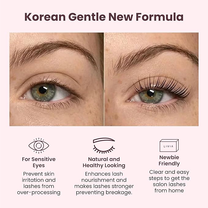 Eyelash Lift Kit – Instant, Salon-Quality Curls Without Harmful Hormones – Safe DIY Kit with 3 Applications – Long-Lasting Lift for Gorgeous Lashes in Minutes