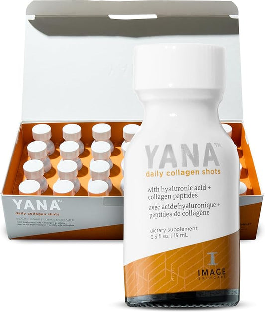 IMAGE Skincare, YANA Liquid Collagen Shots, 2500 mg Hydrolyzed Bovine Collagen Peptide Supplement with Biotin, Natural Citrus Flavor, 28 Daily Shots