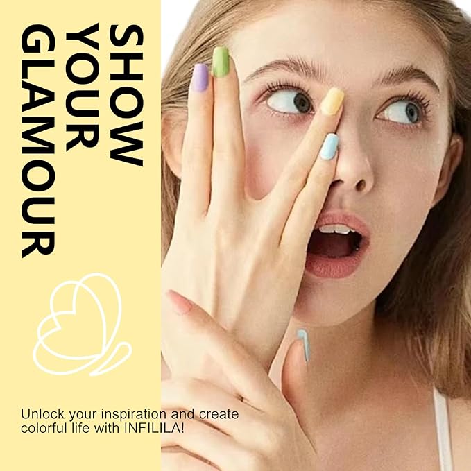 NXJ INFILILA Pastel Yellow Gel Nail Polish, 15ml 0.51oz Light Butter Yellow Gel Polish One-Stroke Coloring, Hema Free Bright Color High Gloss Soak Off Manicure Salon DIY SQ112