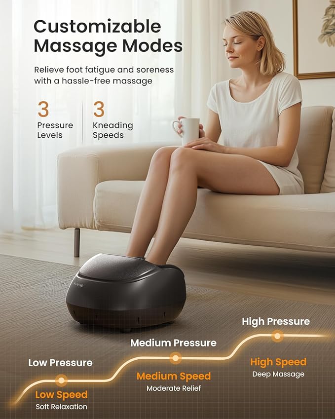 RENPHO Foot Massager Machine with Heat [2026 Upgraded], Shiatsu Foot Massager for Plantar Fasciitis, Birthday Gifts for Women, Cordless Control, FSA Eligible HSA Store Eligible, Up to Size 13, BK