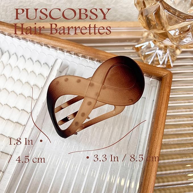 2 Pcs Flat Hair Clips French Concord Banana Clips for Thick Thin Hair - Strong Grip No Slip Claw Clips for Women