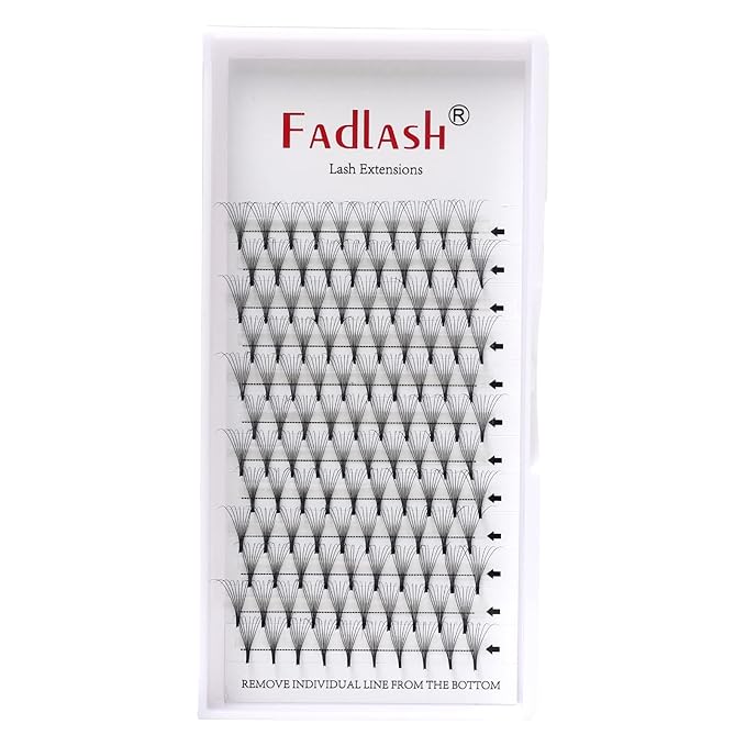 Volume Lash Extensions 8D 0.07 D Curl 13mm Premade Fans Pro Point Middle Stem Extension (8D-0.07-D, 13mm)