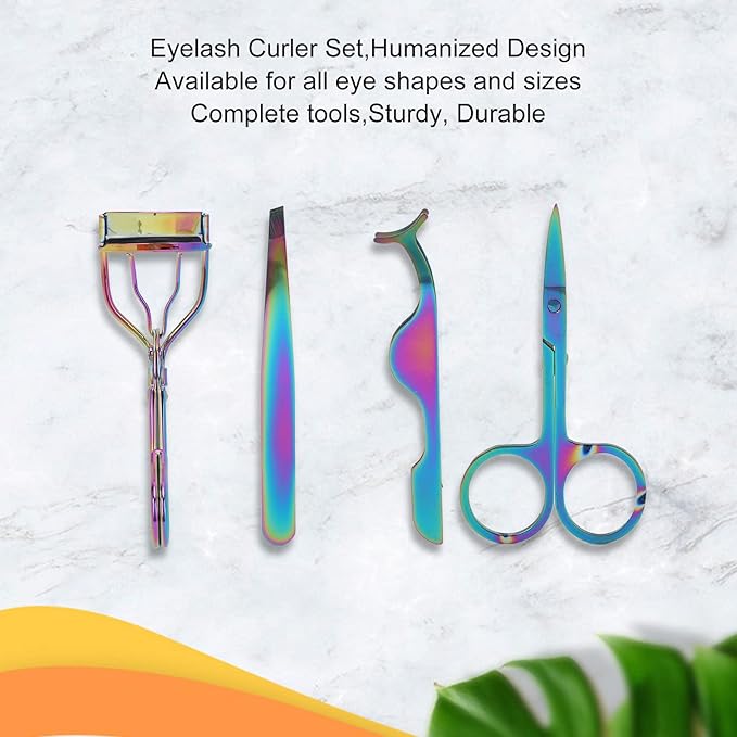 Eyelash Curler Set, Humanized Design Durable Lash Lift Tools, Makeup Kit for Women and Professionals, with Storage Box