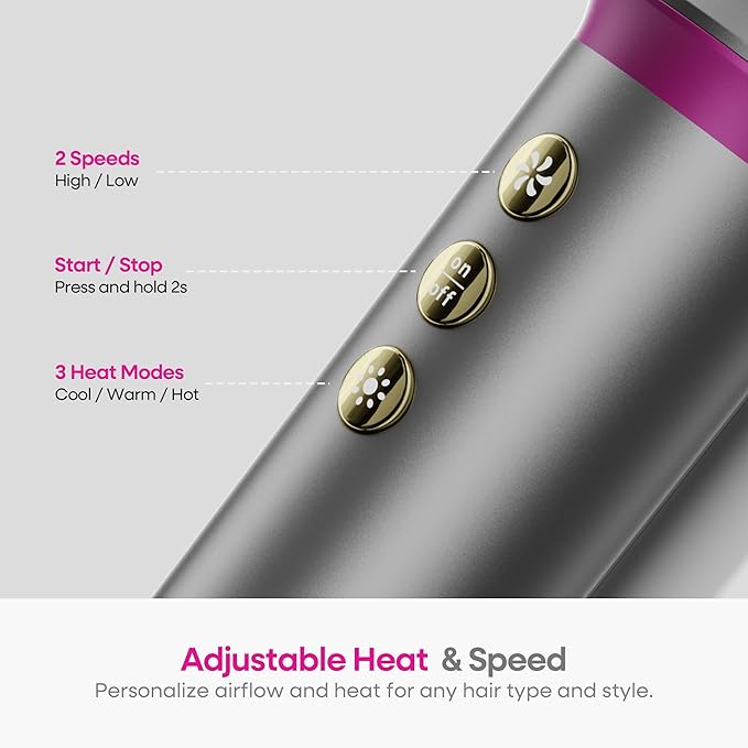 okaydeer 7 in One Hair Dryer with Auto Wrap Curlers, Negative Ionic, No Heat Damage, Blow Dryer Brush, Fast Drying & Frizz-Free Styling, Hot Air Styler, Straightener&Volumizing Brush with Storage Bag