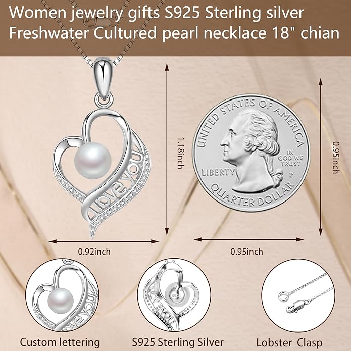 LEIDANY Mothers Day Gifts for Mom -Grandma Mom from Daughter Son, Gifts for Wife Nana Mother Birthday-Christmas Day for Women Her Jewelry Gift, Pearl Necklaces