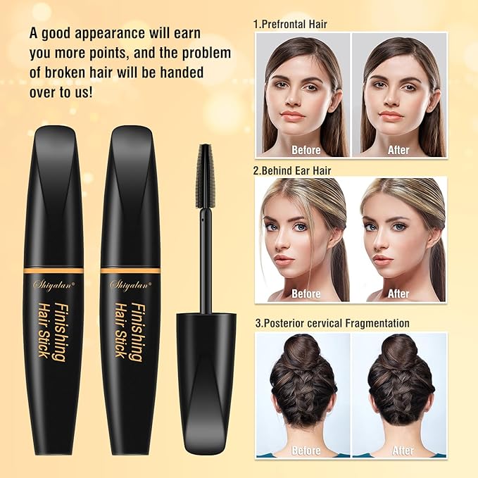 SUOFEIYA Hair Wax Stick for Women 2PC - Hair Finishing Stick, Fly Away Tamer and Mascara - Refreshing and Not Greasy