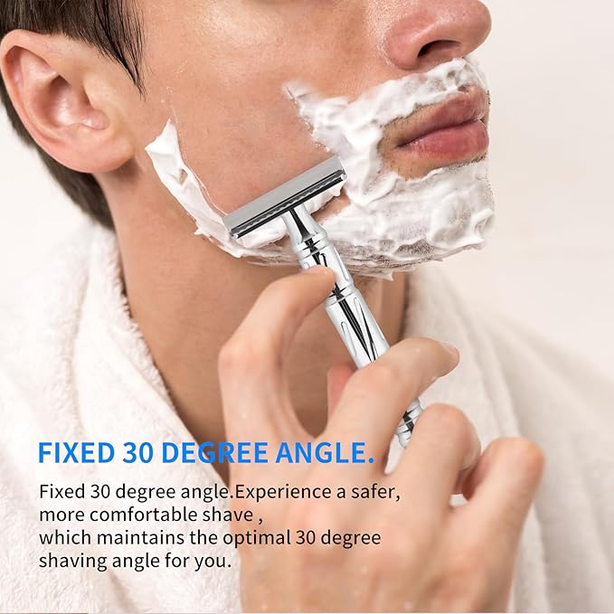 KAMPFE Double Edge Safety Razor Shaver Adopts CNC High-Precision Processing,Women and Mens razors for Shaving,30-degree Shaving Angled Head (aggress+++)