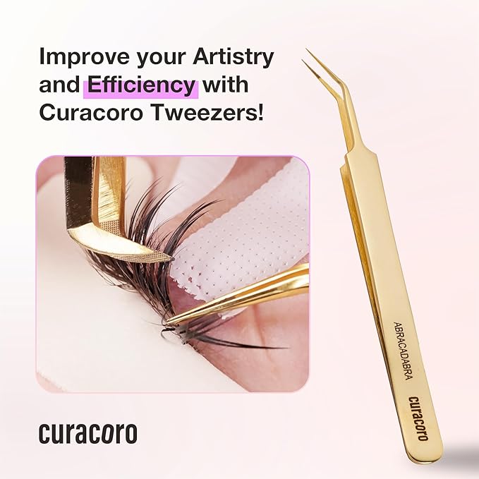 Curacoro Lash Tweezer - Professional & Precision Fiber Tip Grip Lash Tweezers for Eyelash Extensions, Multi Shapes & Purposes Tweezers for Volume, Isolation & Classic Lashes (Galaxy, Save Time)