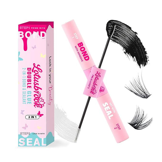 Lotusbrook 2-in-1 Lash Bond & Seal, Waterproof Long-Lasting Cluster Lash Glue, Sensitive Eye Friendly, Easy Apply & Remove