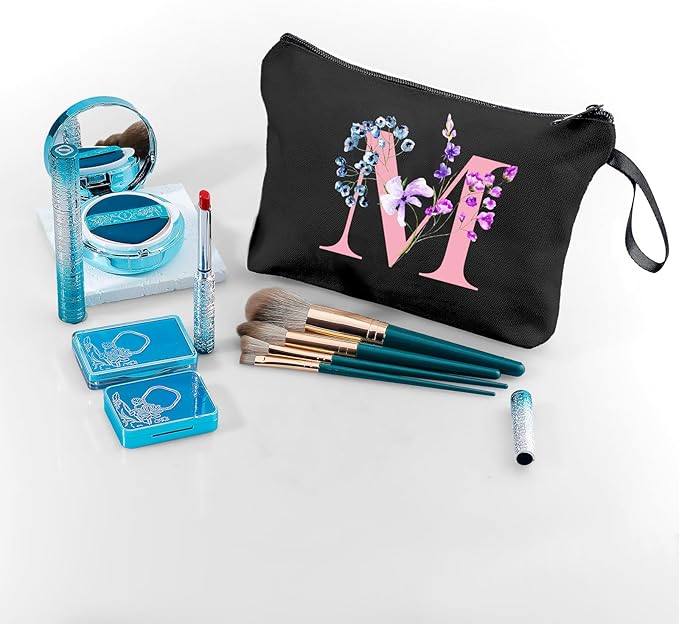 SEAMOON Birthday Maid of Honor Gifts for Women Her Mom Team Teacher Friend Bridesmaid Bride Personalized Makeup Cosmetic Bag with Mirror Valentines Mothers Day Christmas Graduation M