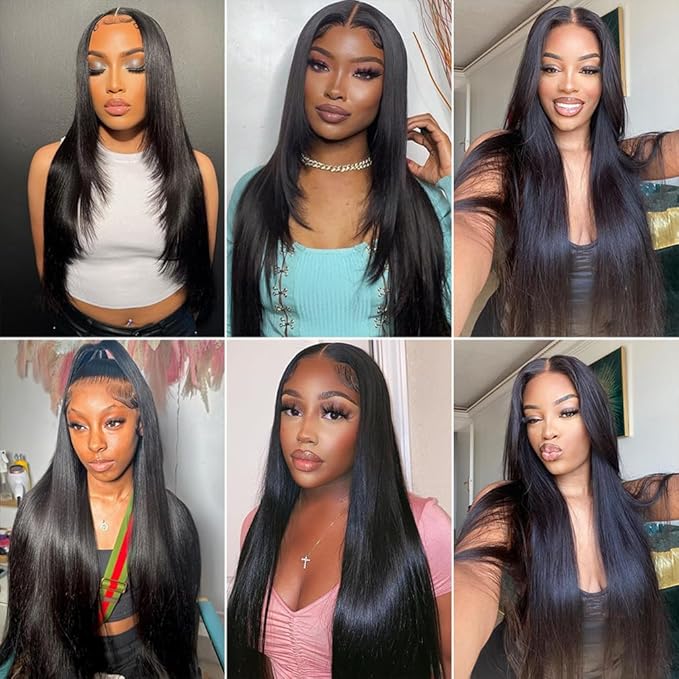 12A Straight 4 Bundles Human Hair 18 20 22 24 Inch, 400g/Pack Brazilian Virgin Straight Hair Bundles Human Hair Bundles for Black Woman, Double Weft Quick Weave Extensions