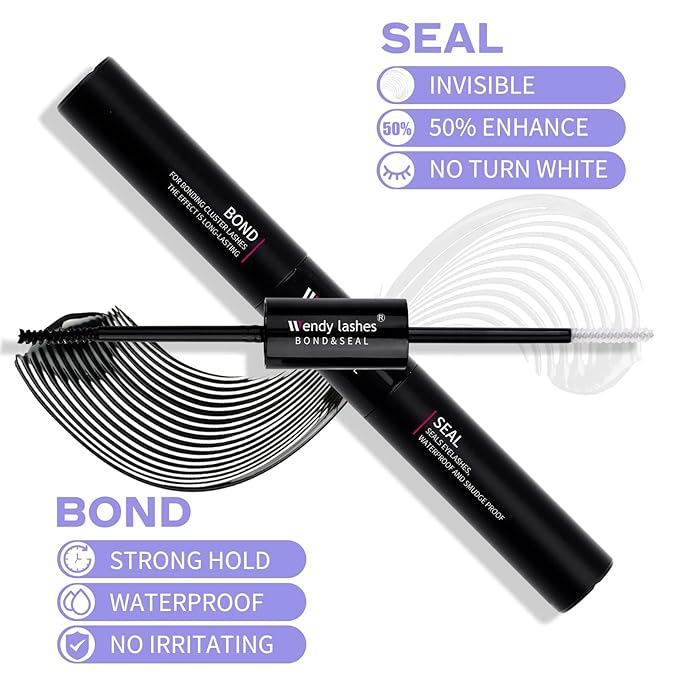 Lash Clusters Kit for Using at Home: Ultra-light, DIY, Natural, Fluffy, Wispy, Waterproof, Anime, Manga, Cat Eye, C Curl, 12-16mm, 40P+50P, Wendy, RT318