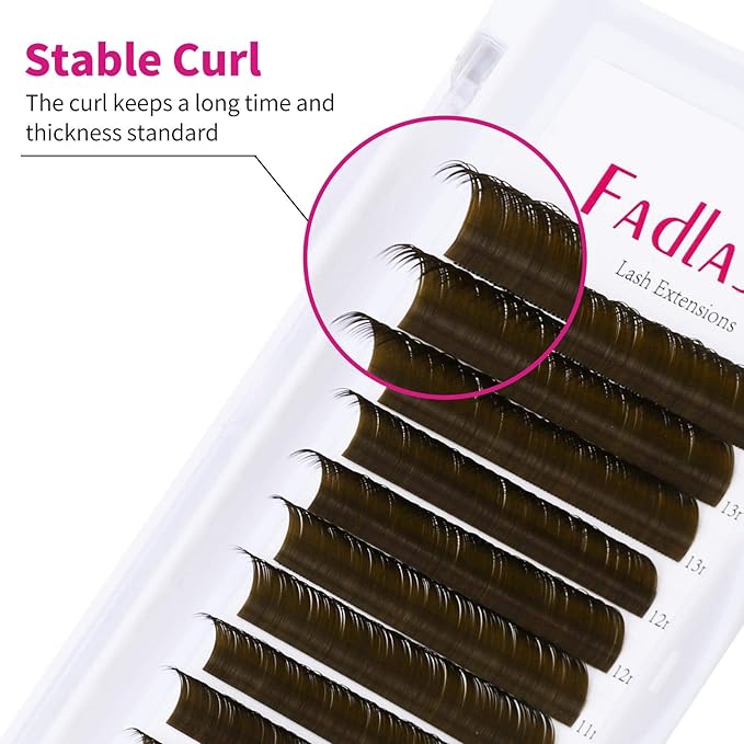 Eyelash Extensions D Curl Individual Lashes 0.15 Mixed Tray 8-14mm Brown Lash Extensions Supplies Classic Eyelashes Professional Salon Use (0.15-D, 8-14mm Mix)