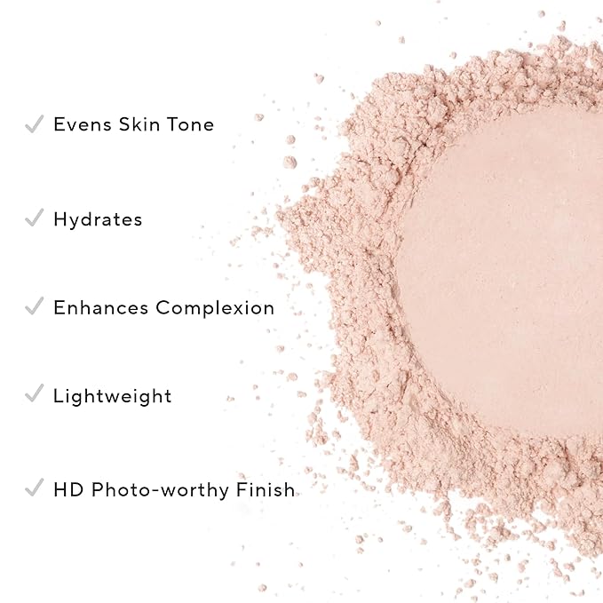 MIRABELLA - Pure Press Foundation, HD-Finish Pressed Powder, Buildable Mineral Pressed Powder Compact with Nourishing Jojoba, Age-Defying Makeup for All Skin Types, Original Medium/Dark IV