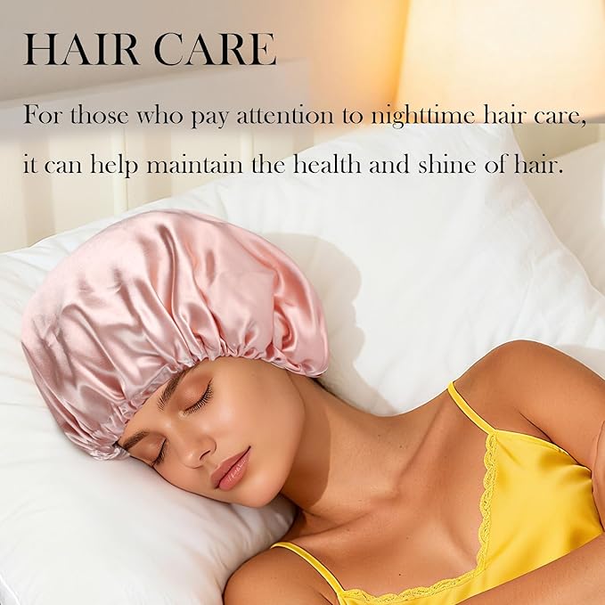 Satin Bonnet Double Layer Silk Bonnet for Sleeping Women Hair Care for Natural Curly