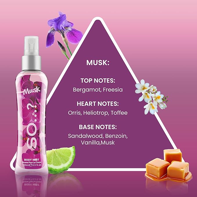 Musk Body Mist by So…? for Women - 3.5 oz Body Mist - Pack of 3