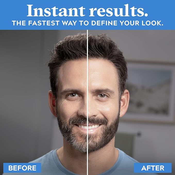 Just for Men Beard & Brow Color, Temporary Color, Black | Fuller Look | 1-Day | Pack of 2 | 30 Applications