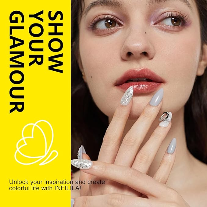 NXJ INFILILA Grey Gel Nail Polish, 15ml 0.51oz One-Stroke Coloring Grey Nail Polish Colors, Hema Free Soak Off UV Gift for Women Art Manicure Salon DIY Design Decoration at Home SQ003