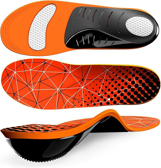 Plantar Fasciitis Arch Support Insoles - Welnove Heavy Duty High Arch Inserts Standing All Day, Fatigue Reduce - Orthotic Cushions for Foot Pain, Flat Feet, Heel Spurs, Man & Women, Fit Most Shoes (S)