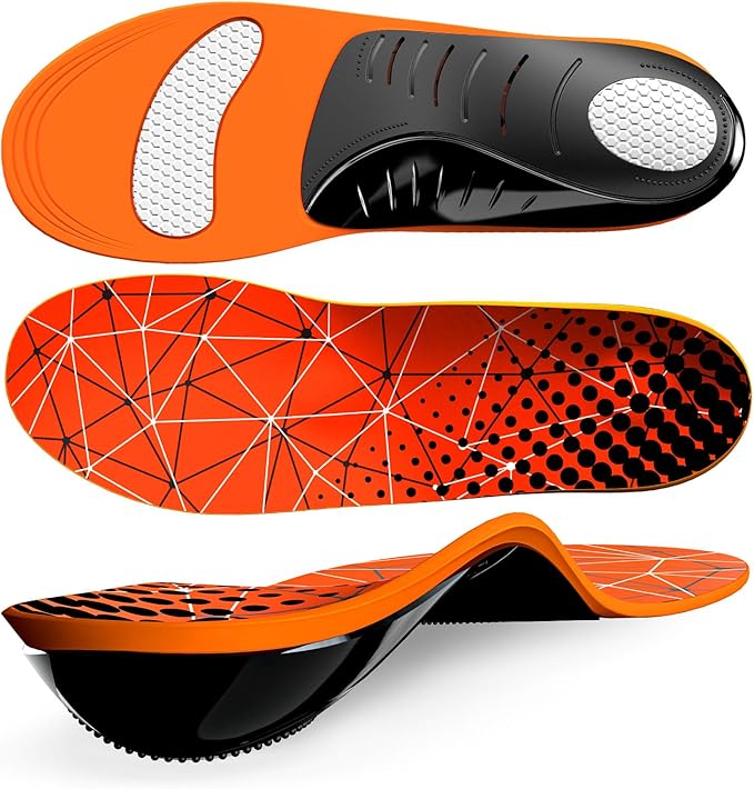 Plantar Fasciitis Arch Support Insoles - Welnove Heavy Duty High Arch Inserts Standing All Day, Fatigue Reduce - Orthotic Cushions for Foot Pain, Flat Feet, Heel Spurs, Man & Women, Fit Most Shoes (L)