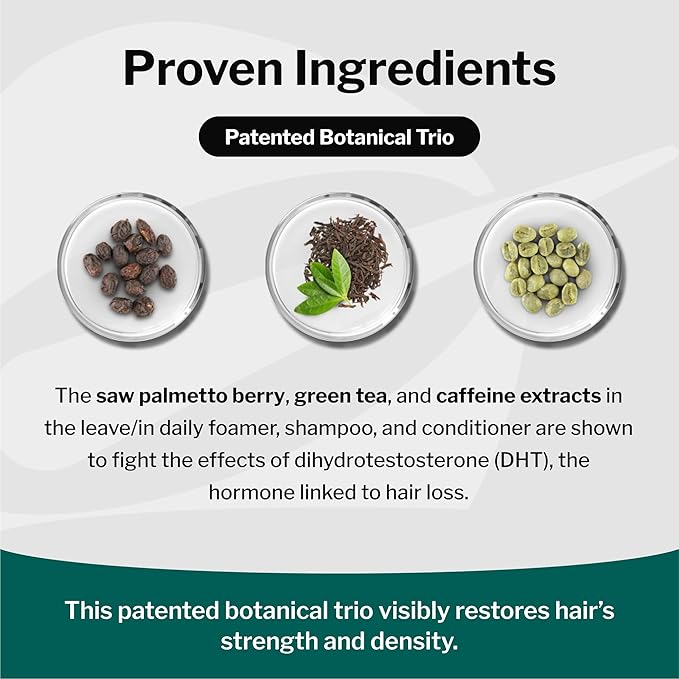 Shapiro MD Hair Growth Experts Natural Hair Kit for Thicker, Fuller, Healthier Looking Hair - Including Shampoo, Conditioner and Leave-In Daily Foam (1 Month Supply) | Hair Growth Experts, Thicker, Fuller