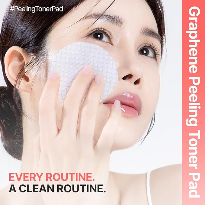 Graphene Peeling Toner Pad – Gentle Daily Exfoliating Facial Toner Pads with Graphene Fiber, Pore-Clearing & Oil-Balancing for Smooth Skin (60 Pads / 220g)