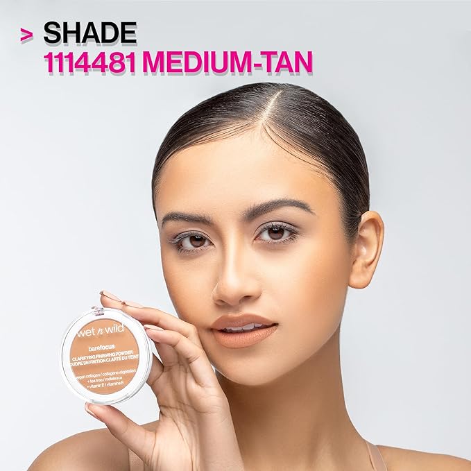 wet n wild Bare Focus Clarifying Finishing Powder | Matte | Pressed Setting Powder Light-Medium (Pack of 2)