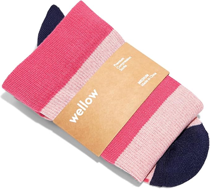 Wellow Wide Calf Compression Socks, Knee High Support, Fit for Men & Women, 18-25 mmHg, Made with Viscose from Bamboo