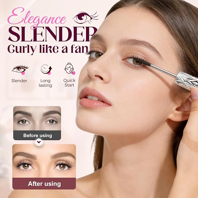 Eyelash Primer, Tubular Eyelash Primer, Iron Wand Mascara, Waterproof Quick Drying Long Curling Mascara, Natural And Non-Smudged, No Flaking, No Clumping(2pcs) (2)