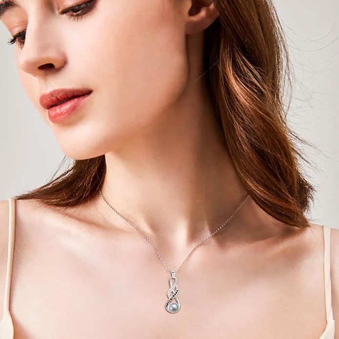 NONNYL Pearl Necklaces-Birthday Anniversary Wedding Gifts for Women -Her -Mom -Wife -Girlfriend Grandma on Christmas Day Mothers Day | Valentines Romantic Gifts