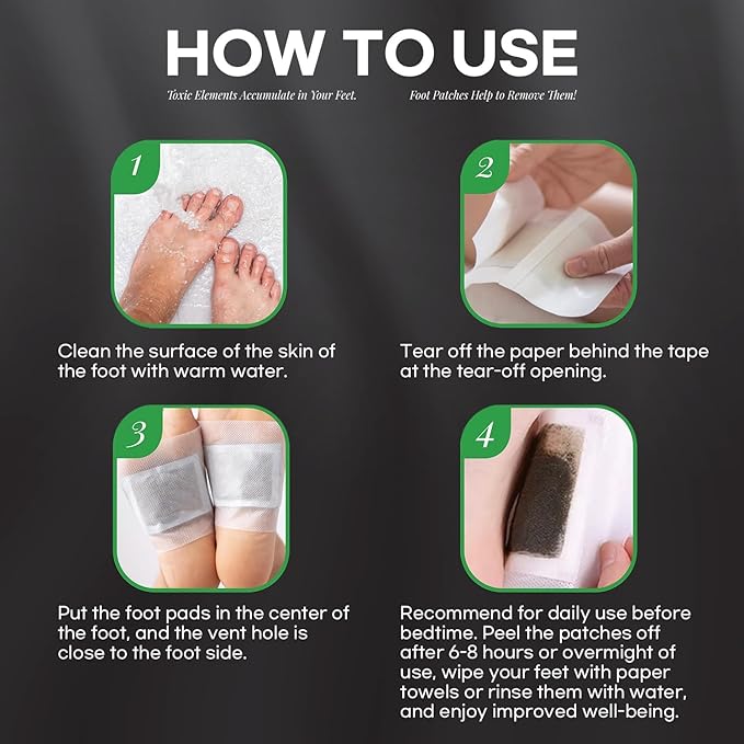 Rantherm Deep Cleansing Foot Pads: Bamboo Wood Ginger Foot Patches for Promoting Daily Relaxation and Sleeping 30 Packs