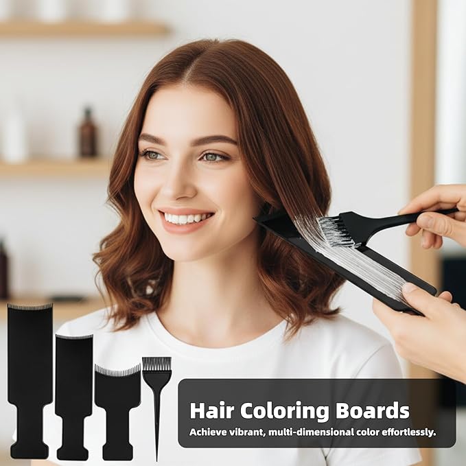 Coralys 8 PCS Hair Highlighting Kit, Balayage Boards with Teeth and Hair Dye Brush, Hair Bleach & Color Tools Set with Gloves, Ear Covers, Cape, and Shawl, Professional Highlight Kit for Salon