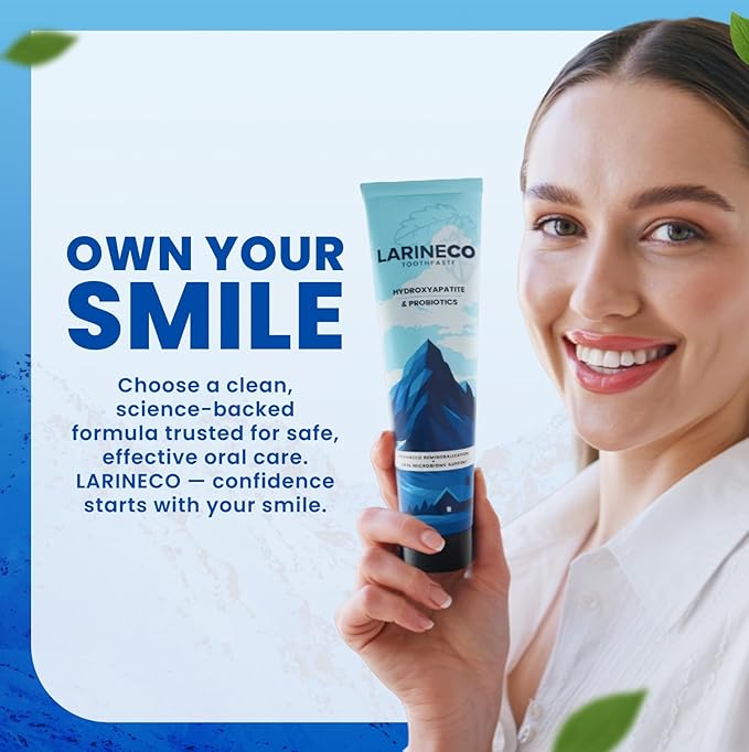 Larineco Nano Hydroxyapatite Toothpaste – Sulfate Free Remineralizing Toothpaste – Enamel Care, Gentle Whitening, Sensitive Teeth – 4oz