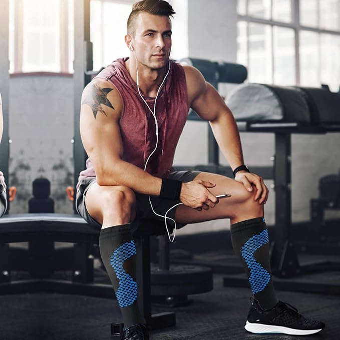 fenglaoda 8 Pairs Compression Socks for Men & Women 20-30 mmHg Knee High Nurse Pregnant Running Medical and Travel Athletic