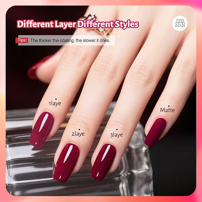 OpenLive 12 PCS Pink Nail Polish Set With 10 Colour Combo, 2 PCS Base and Top Coat, Fast Drying Long Lasting Nail Polish for Holiday Gift Giving