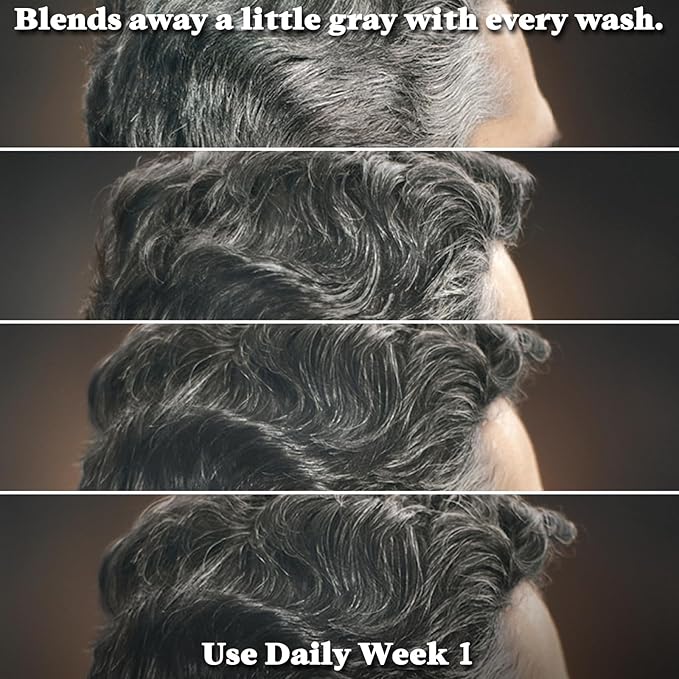 Just for Men Control GX Grey Reducing Shampoo, Gradual Hair Color with Keratin for Stronger Thicker and Healthier Looking Hair, 4 Fl Oz - Pack of 3 (Packaging May Vary)