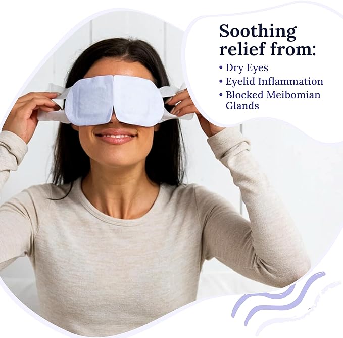 CorneaCare Rest: Self Heating Warm Compress for Dry Eyes | Heated Eye Mask for Fast Relief | Steam Mask for Stye Treatment | No Microwave or Washcloth Needed | Travel Ready Warm Compress | 90 Count