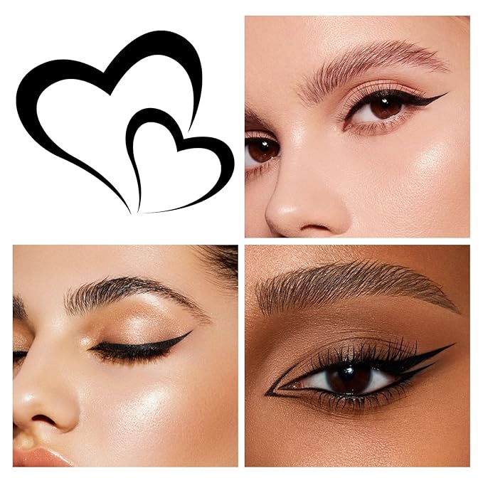 Waterproof Liquid Eye Liner, Stay One Day Makeup with Fine Brush Tip Lasting Satin Finish, Smudge-Proof & Transfer-Resistant (01# Jet Black)