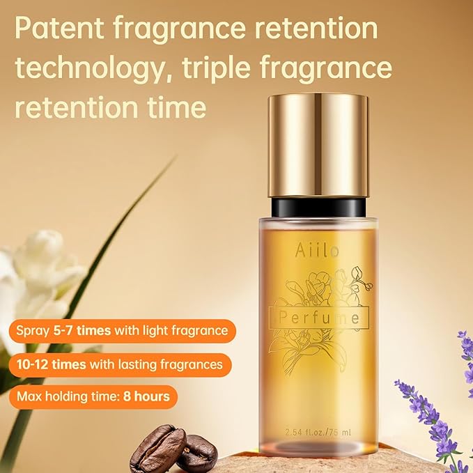 Aiilo Hair Perfume, Natural Fragrant Hair Perfume for Women, 8 Hours Longevity, Suitable for Hair, Body & Clothes - 75ml/2.54 fl oz (Pistachio Latte)