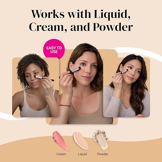 Angled Concealer Brush by Keshima - Under-Eye Concealing, Contouring & Setting, Seamless Streak-Free Finish - Works with Liquid, Cream & Powder - Soft, Dense Synthetic Bristles