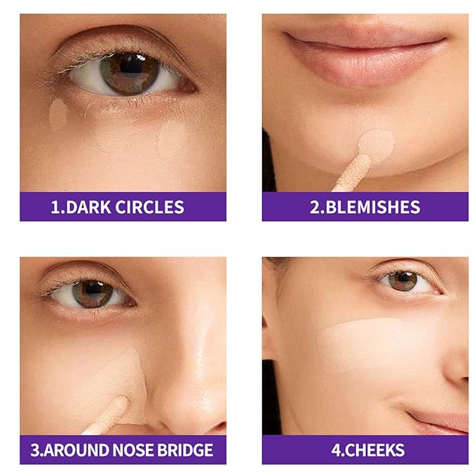 Concealer Makeup - Concealer Stick, Full Coverage with Creamy Finish Concealer Stick | Moisturizing Concealer Stick, Brighter Buildable Color Complexion Makeup Corrector for Men Women Adults
