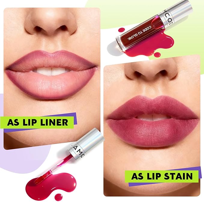 Glam Code Wipe-Off Lip Stain Non-stick to Cup Transfer-Resistant, Smudge-Proof Lip Tint Highly Pigmented Matte Finish Long-lasting Vibrant Kiss-Proof Lip Stain - 02# Berry Red