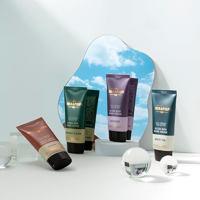 THERAPISPA Ultra Rich Hand Cream – Intensive Hydration & Repair for Dry, Chapped Hands | Enriched with Shea Butter, Ceramides, Niacinamide (B3) & Panthenol (B5) (Lavender, 2.0 oz, Pack of 5)