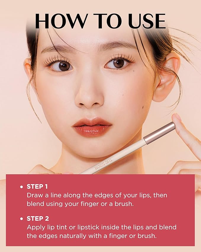 THESAEM Cover Perfection Lip Pencil - 09 Mellow Soft Pink - Slim 4mm Lip Liner for Overlip Correction - Korean Makeup Lip Contouring Pencil Easy Blending Formula, 0.04oz