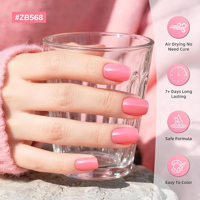 OpenLive 10ml 6 Colors Red Rose Pink Nail Polish Set Romantic Color Series Nail Polish Quick Dry Long Lasting Valentine's Day Gift for Her