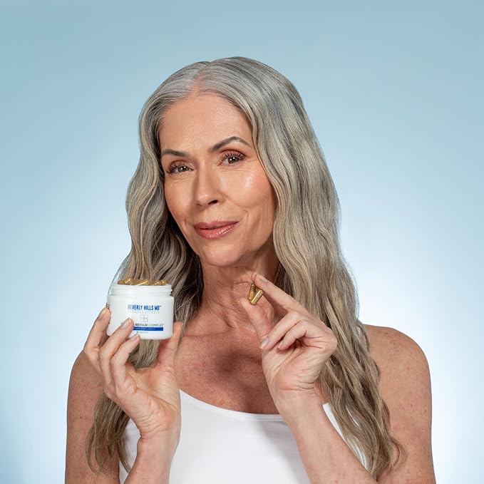 Beverly Hills MD Dermal Repair Anti-Aging Supplement - Hyaluronic Acid, Collagen, Vitamins for Smooth, Plump Skin