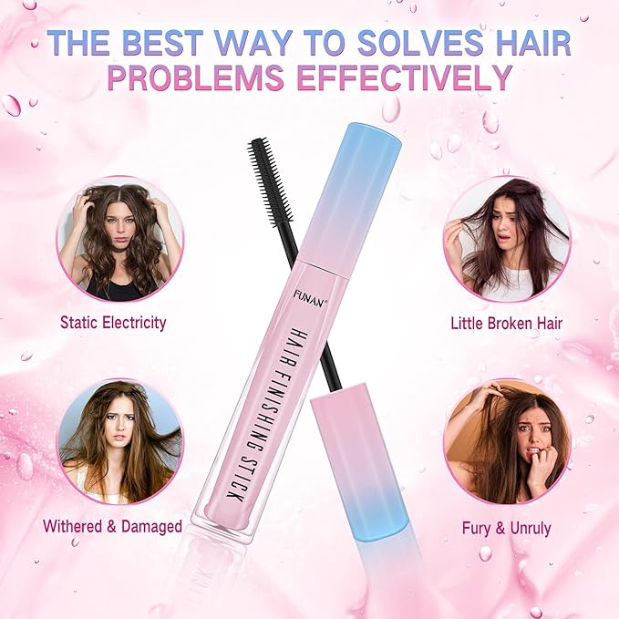 SUOFEIYA Hair Finishing Stick, Flyaway Feel Stick Hair, Small Broken Hairs Finishing Cream, Non-Greasy and Non-Sticky (2 Pack)